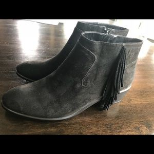 Ladies black suede booties